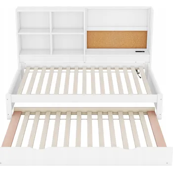 Postel Jednolůžková dřevěná postel Arhatreya 90x200 cm bílá