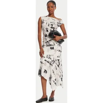 Dámská sukně Desigual Midi sukně Breaking News 25WWFK07 Bílá Regular Fit XL