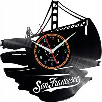 Hodiny SAN FRANCISCO NÁSTĚNNÉ HODINY DEKORATIVNÍ MODERNÍ VINYLOVÁ DESKA