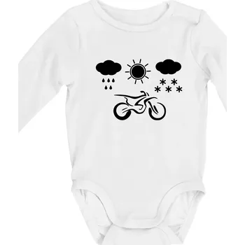 Motorkář za každého počasí - enduro - Body kojenecké s dlouhým rukávem - Dlouhý r. 3-6 měs ( Bílá )