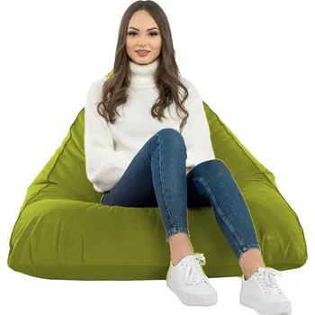 Taburet Taburet PLYŠOVÝ k sezení BERMUDY křeslo ZELENÝ