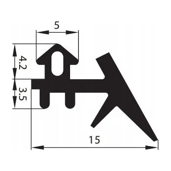 Obraz EPDM těsnění do oken pro PVC okna, černé S-233