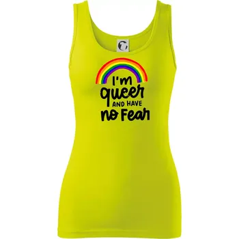 Dámské tričko Im queer and have no fear - Dámské tílko - M ( Limetková )