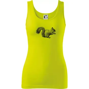 Veverka kresba - Dámské tílko - M ( Limetková )