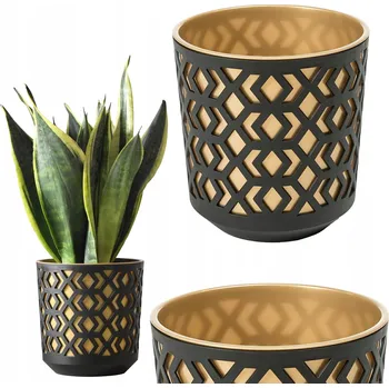 Květináč Květináč 25,4 cm plast černý, žlutý