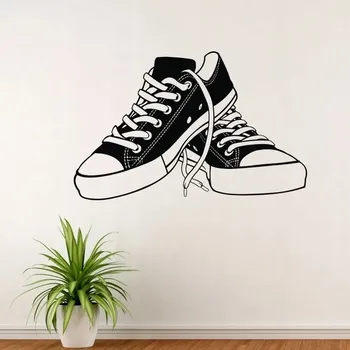 Samolepící dekorace Boty tenisky - vinylová samolepka na zeď 80x51cm