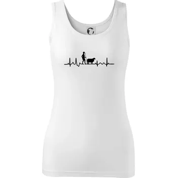 Dámské tričko Ekg pastevec ovcí - Dámské tílko - S ( Bílá )