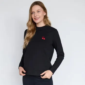 Dámské tričko Reserved - Bavlněné tričko s dlouhými rukávy - černý - 455GS-99X - 455GS-99X-L