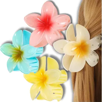 Camerazar Barevné květinové sponky do vlasů 3 ks - Plumerie dekorace pro každý styl
