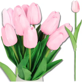 umělá květina Camerazar Kytice umělých růžových tulipánů 10ks pro dekoraci interiéru