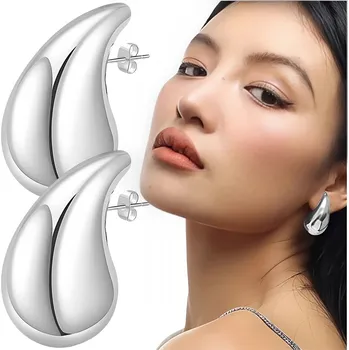 Náušnice Camerazar Velké slzy náušnice z chirurgické oceli, stříbrné