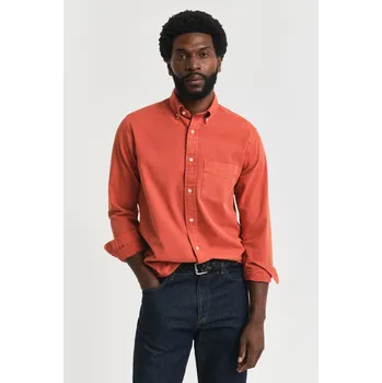 Pánská košile KOŠILE GANT REG GMNT DYED TWILL SHIRT DEEP ORANGE