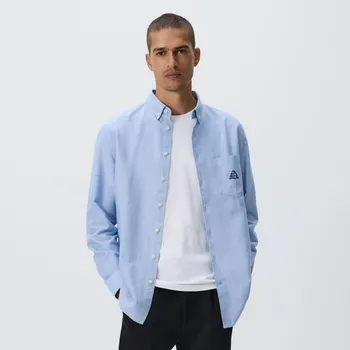 Pánská košile Reserved - Košile regular fit se výšivkou - bleděmodrá - TH542-05X - TH542-05X-M