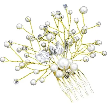 Svatební dekorace Camerazar Svatební erb křišťálově bohaté květiny na ozdobu vlasů