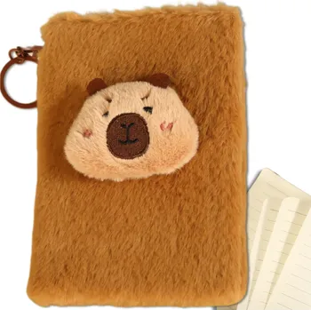 Camerazar Plyšový kapybara notebook a klíčenka - roztomilý kapesní přívěsek