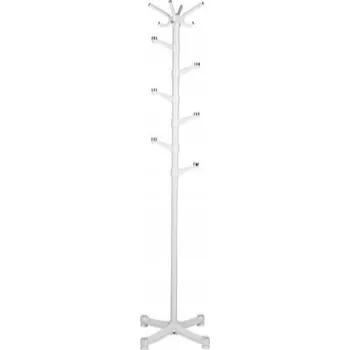 Věšák ModernHome YLT-0610 WHITE Stojací věšák na oblečení s 14 háčky, bílý