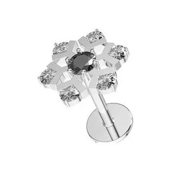 Piercing LB040 Labreta - piercing do brady - květiny