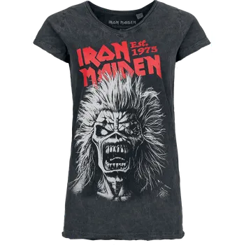 Dámské tričko Tričko z Iron Maiden - Portrait Scram - Ženy - šedá