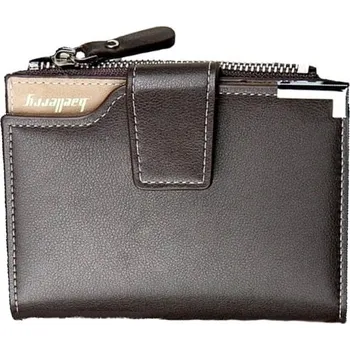 Peněženka Pánská peněženka z ekologické umělé kůže, hnědá, 19 přihrádek, rozměry 12.5x9.5x2.5 cm