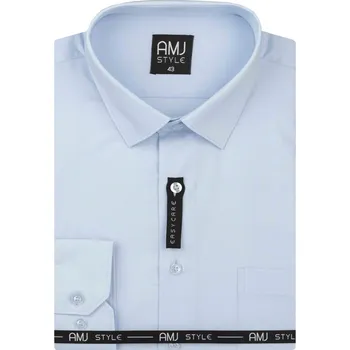 Pánská košile Pánská košile AMJ, světle modrá s vytkávaným vzorem, VDS003, dlouhý rukáv, slim fit, vel. 43