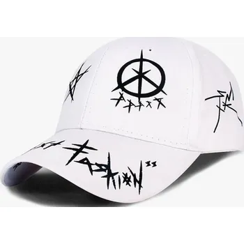 Čepice Unisex Baseballová Kšiltovka s Graffiti Nápisem, Prodyšný Materiál, Univerzální Velikost 56-60 cm