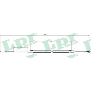 Lanko parkovací brzdy Tažné lanko, parkovací brzda LPR C0073B