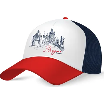 Kšiltovka Kšiltovka Praha bílá, červený kšilt