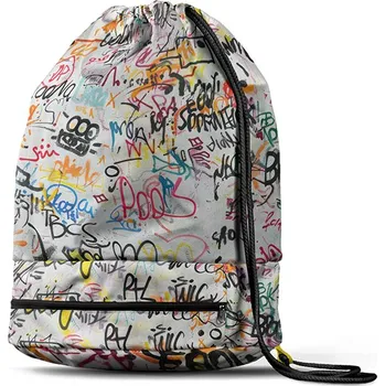 Panel se střihem na sportovní vak white graffiti