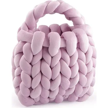 Kabelka Kabelka z velvetové příze hand made 25x22 cm - 8 fialová lila