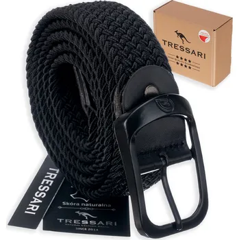 Opasek Camerazar Unisex Elastický Pásek bez Otvorů s Černou Sponou, 120 cm, Pletený Polyester a Ekokůže