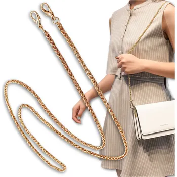 Kabelka Dlouhý Popruh na Kabelku s Karabinou, Zlatý Kovový řetízek, 100 cm