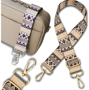 Kabelka Dlouhý nastavitelný popruh na kabelku, šířka 38 mm, polyesterová páska, zlaté kování