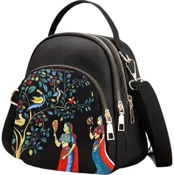 Městský batoh Camerazar Dámský malý batoh 2v1 taška přes rameno černý městský batoh