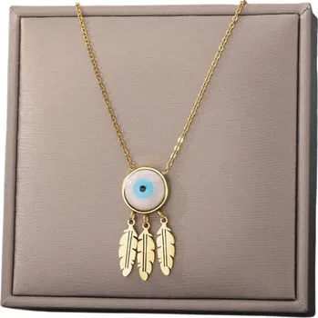 Náhrdelník Elegantní Náhrdelník Lapač Snů z 18karátově Zlatem Pokovené Chirurgické Oceli, Délka 40+5 cm, Rozměry Přívěsku 3x1.5 cm
