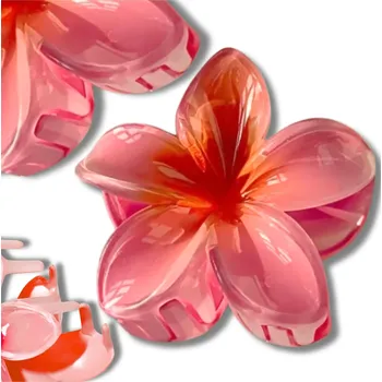 Camerazar Sponka do vlasů v červeném designu s květem plumerie