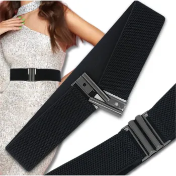 Opasek Elastický Dámský Pásek, Černý, Syntetický Materiál, 60-85 cm