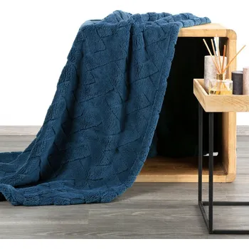deka Deka CARO s reliéfním vzorem v modré barvě Rozměr deky: 200x220cm