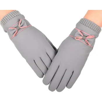 Rukavice Dámské zimní rukavice voděodolné dotykové, šedé, 100% polyester, univerzální velikost
