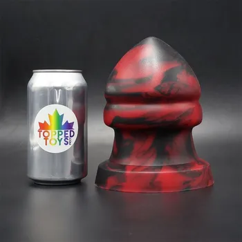 Anální kolík Topped Toys The Post 130 Forge Red, prémiový silikonový anální kolík 15 x 10,2 cm