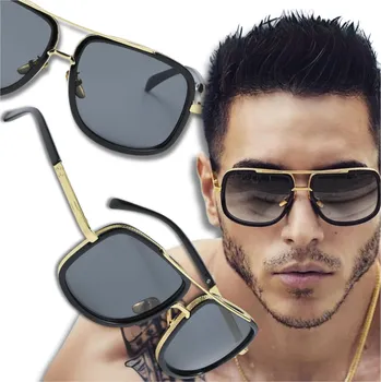 Sluneční brýle Unisex Retro Pilotní Sluneční Brýle, Zlatá Barva, UV Filtr 400, Velikost 54-65-19-145 mm