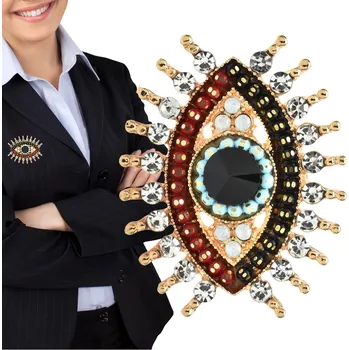 Brož Camerazar Brož Zlatá s Zirkonovým a Korálkovým Okem, Velká, Kovová