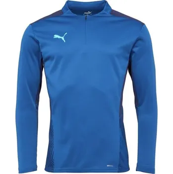 Pánská mikina Pánská tréninková mikina Puma TEAMCUP 1/4 ZIP TOP XL Modrá, Světle modrá