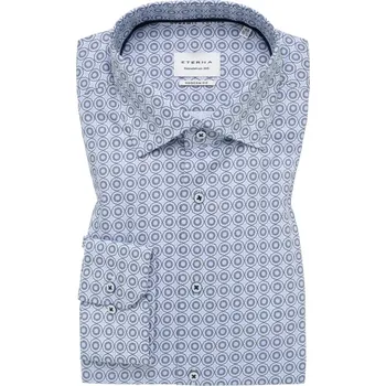 Pánská košile Košile Eterna Modern Fit Dynamic cotton s modrým vzorem velikost: 44, délka rukávu: dlouhý rukáv