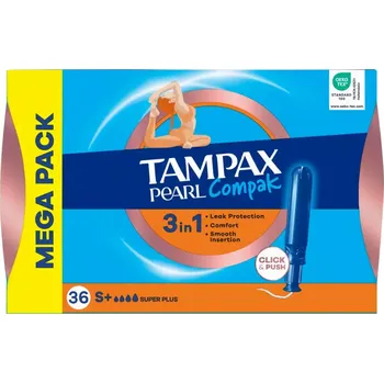 Menstruační tampony Tampax Tampony s aplikátorem Pearl Compak Super Plus 36 ks