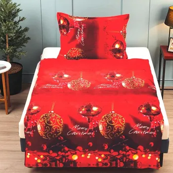 Povlečení Jemné mikroplyš povlečení Homa LEVINA RED CHRISTMAS 140x200 cm