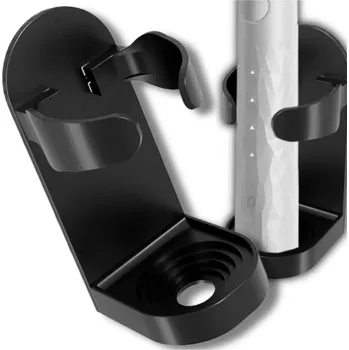 Držák na kartáček Nástěnný držák pro elektrický zubní kartáček, matný černý, odolný plast, 4,7 cm x 9,7 cm x 3,3 cm