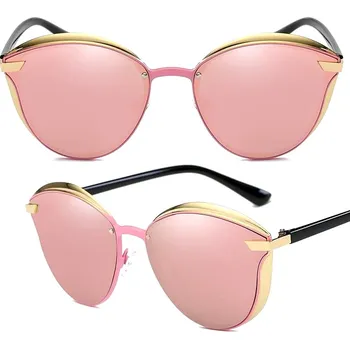 Sluneční brýle Camerazar Polarizační sluneční brýle pro dámy s kočičíma očima, zrcadlové skla, černá barva