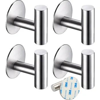 Věšák Camerazar Sada koupelnových háčků 4ks stříbrné samolepicí