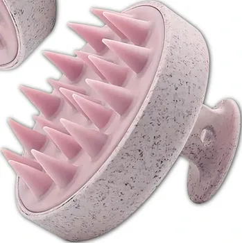 Kartáč pro zvířata Camerazar Silikonový masážní kartáč na mytí pokožky hlavy, modrý, velkost 10x5 cm