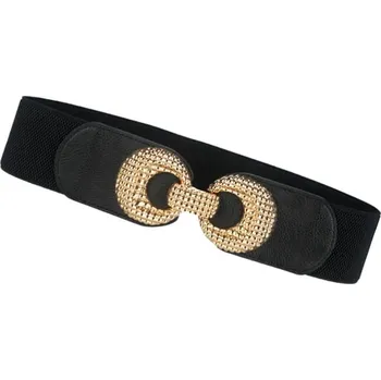 Opasek Elegantní Dámský Široký Korzet s Elastickým Pasem, Černý, kvalitní umělé kůže, 65-89 cm